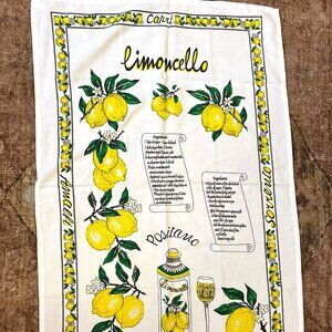 Limoncello 100% Cotton Tapestry Lemon Cocktail Recipe Art Home decor 32"x22"